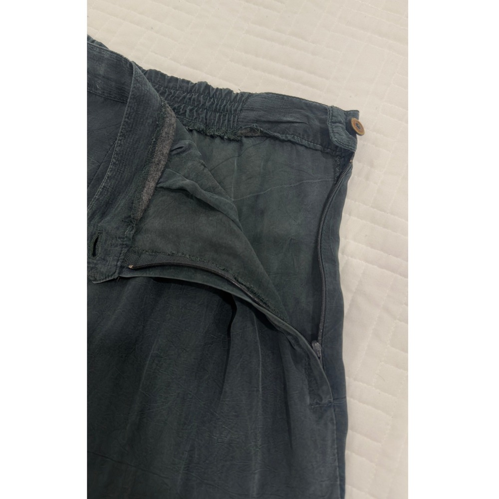 Sue Wong Vintage Pleated Trousers Charcoal Grey High Waisted Tapered Pants - Picture 5 of 9